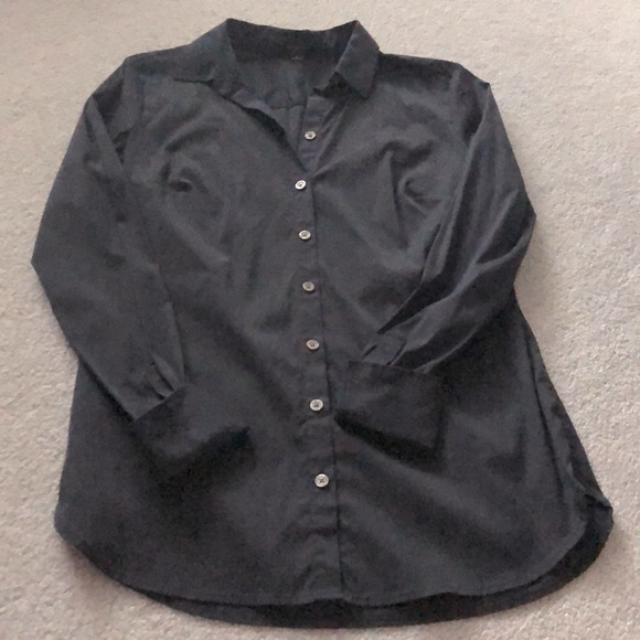 Ann Taylor Navy Button Down - Picture 1 of 2